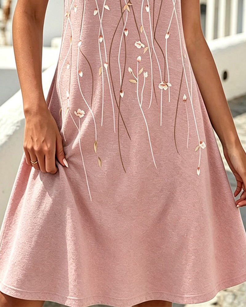 Small V-Neck Sleeveless A-Line Dress