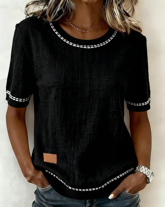 Round Neck Short Sleeve Top