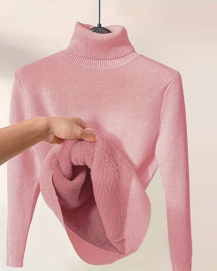 Solid color long sleeve thick pullover sweater