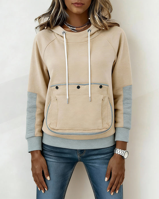 A Long-Sleeve Color-Block Hoodie