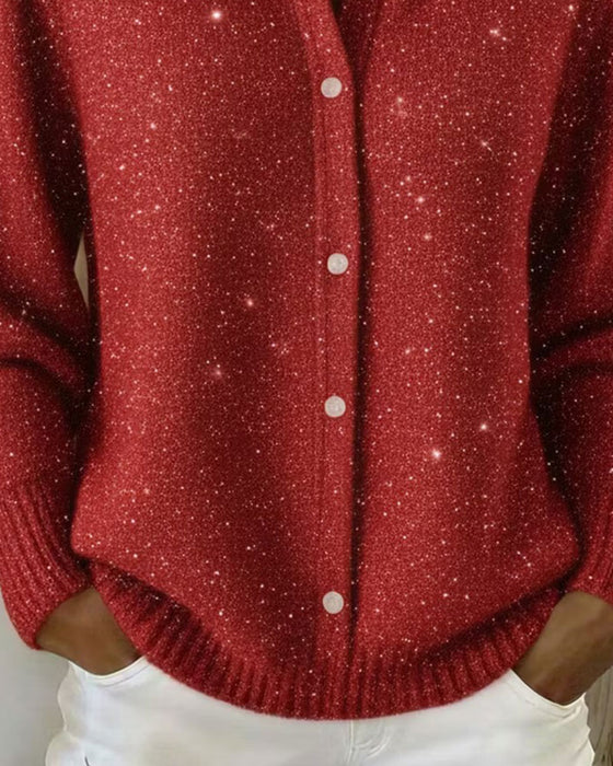 Lapel Casual Long Sleeve Cardigan