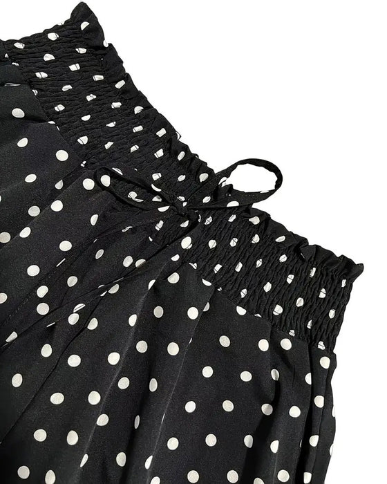 Polka Dot Print Long Pants