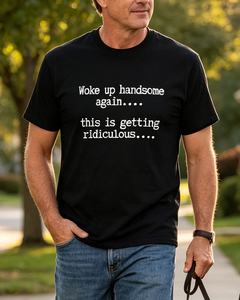 Men's Letter Print Crew Neck T-Shirt