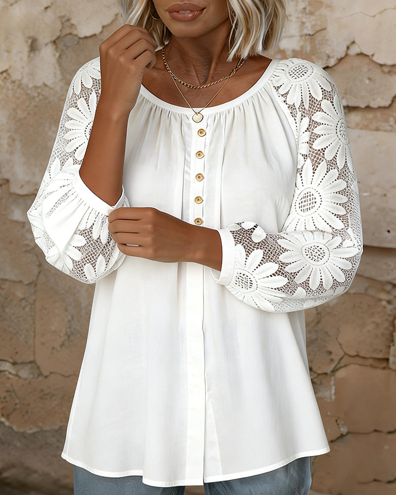 Fashion Round Neck Raglan Sleeve T-Shirt