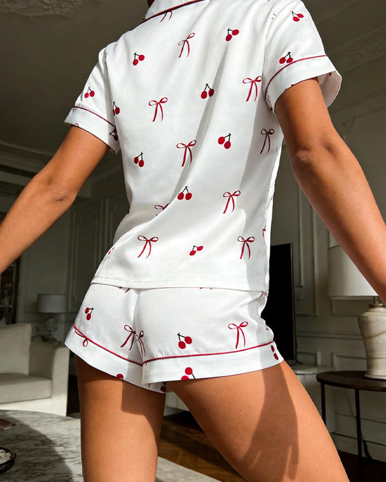 Printed Short-Sleeved Two-Piece Set