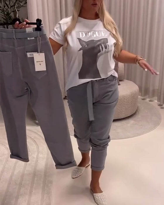 Elastic Slim Fit Casual Pants