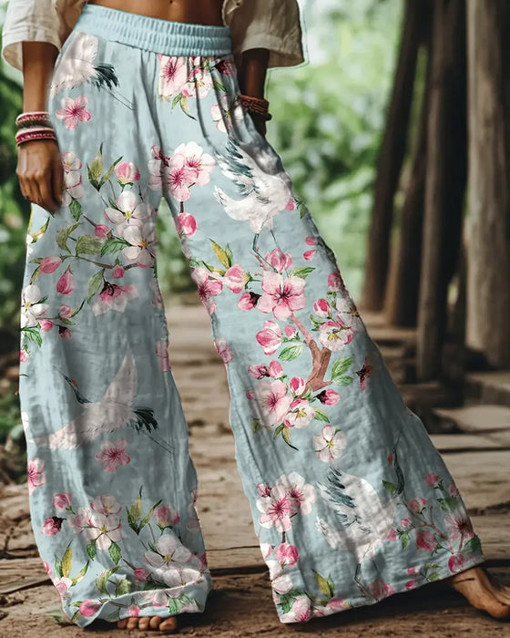 Casual Print High Waist Pants