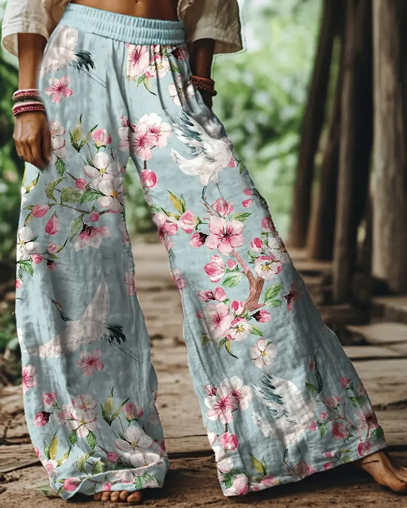 Casual Print High Waist Pants