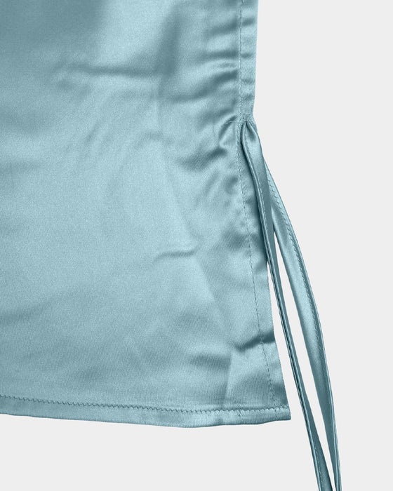 V-Neck Drawstring Sleeveless Blouse