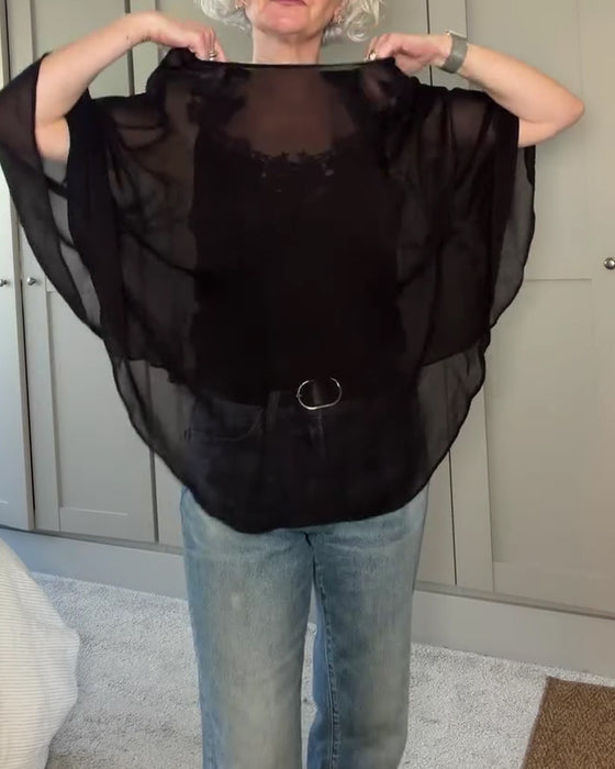 Sheer Cover-Up Mesh Camisole Set