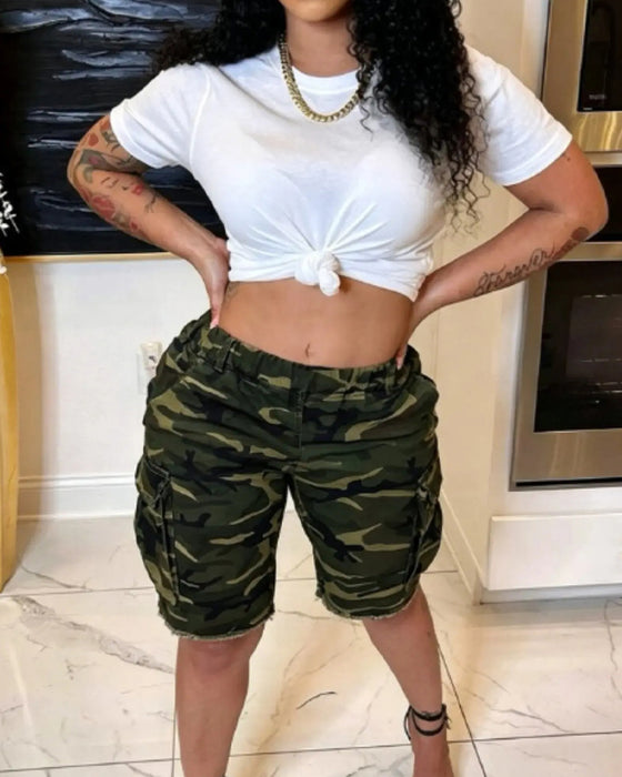 Sport Camouflage Cargo Shorts
