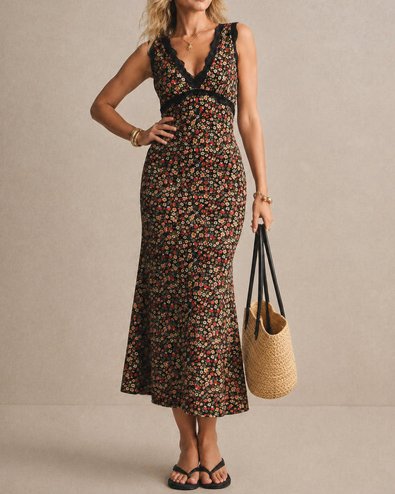 Casual V-Neck Lace Dress