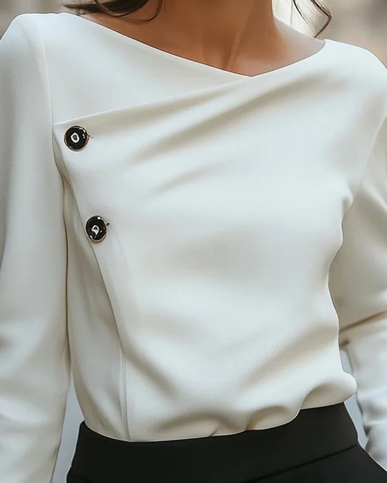 Buttoned Long Sleeve Top