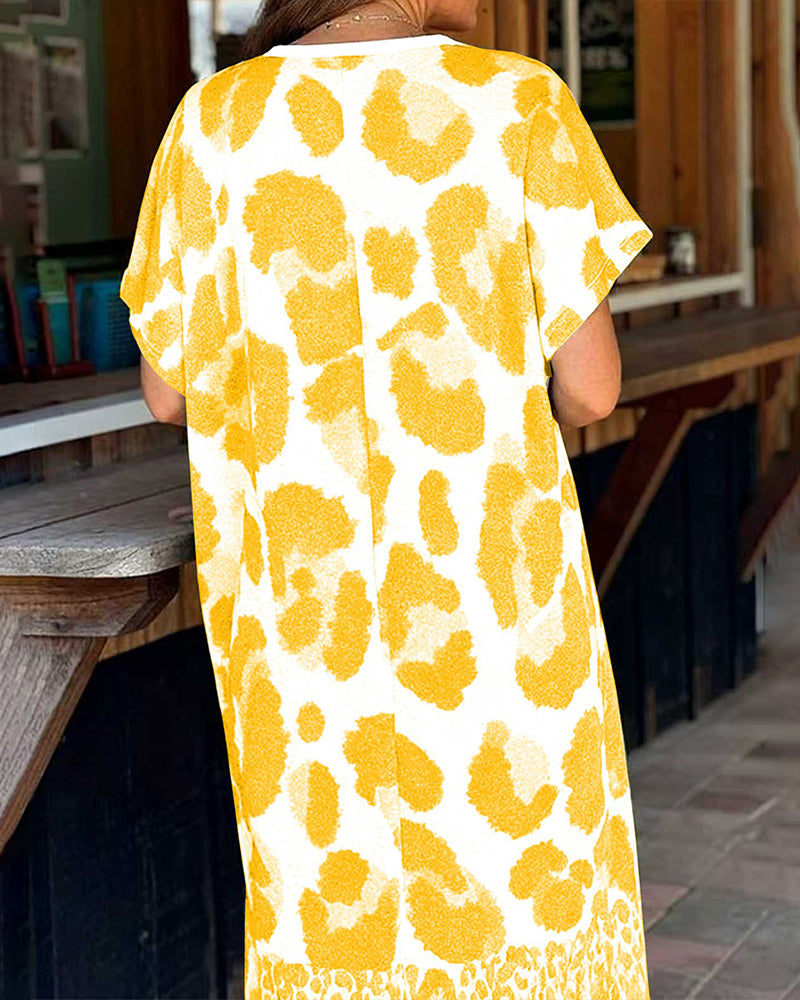 Loose Leopard Print Dress