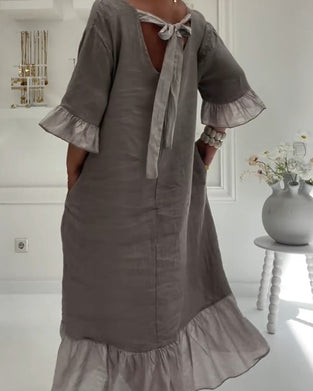 Ruffle Pocket Casual Dress