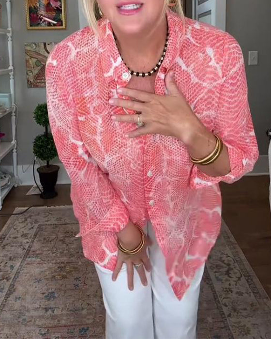 Buttoned Textured Blouse