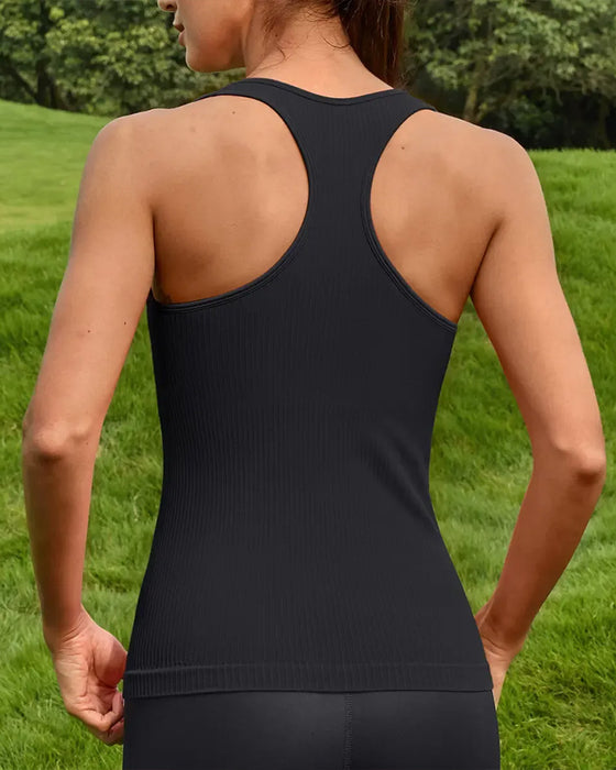 Racerback Strap Built-in Bra Tank Top
