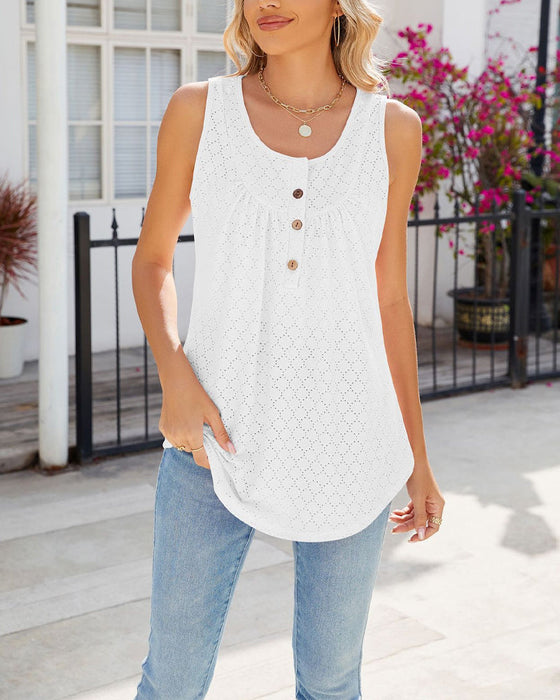 Sleeveless casual button-up vest