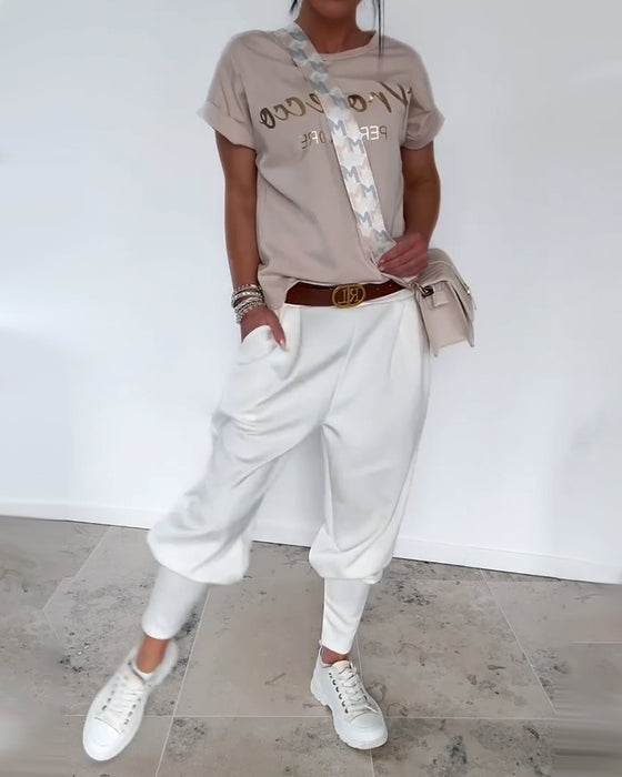 Fashion Solid Color Cropped Pants
