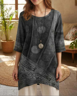 Round Neck Irregular T-Shirt