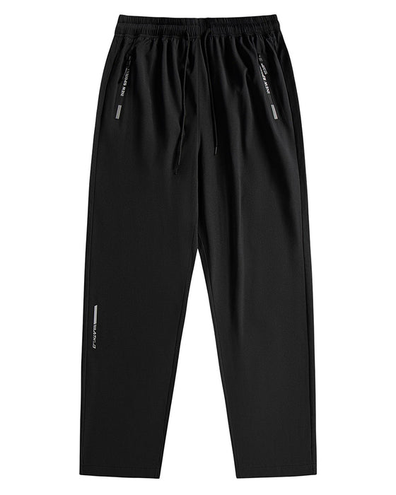Elastic Drawstring Letter Print Pants