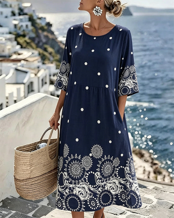 Polka Dot Print Loose Dress