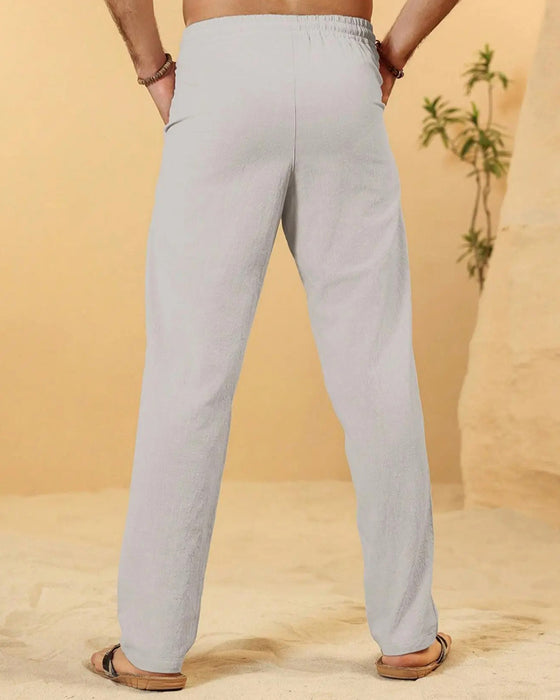 Elastic Waist Drawstring Tapered Pants