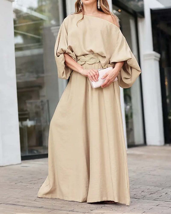Casual One Shoulder Two Piece Set