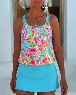 Floral Print Tank Top Tankini