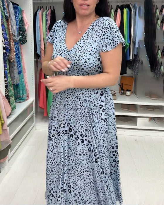 Short Sleeve V-Neck Dress