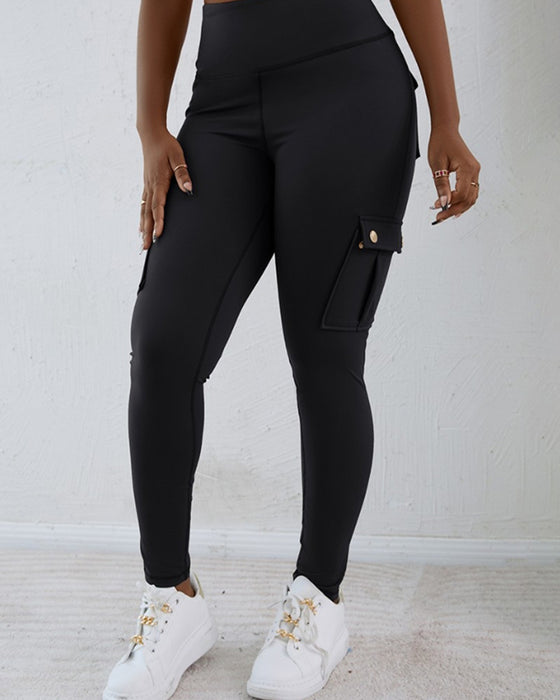 High waist quick dry pocket hip lift pants