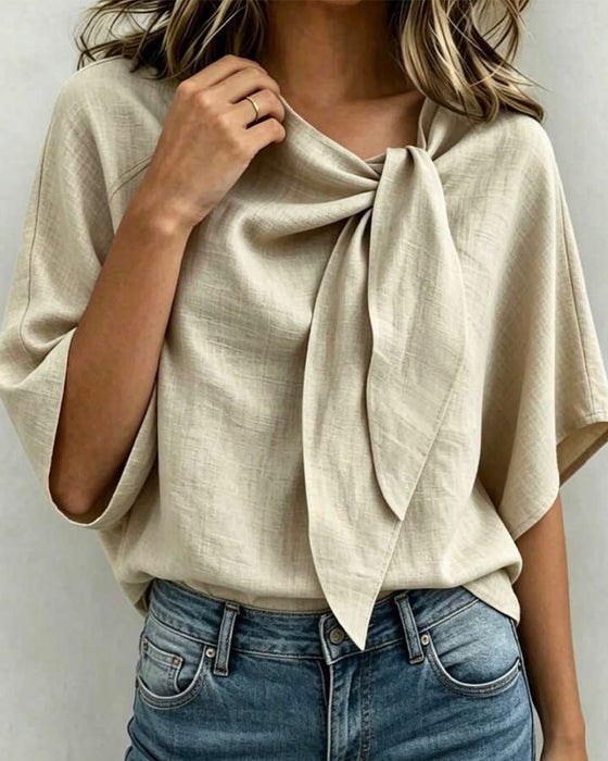 Casual Solid Color Blouse