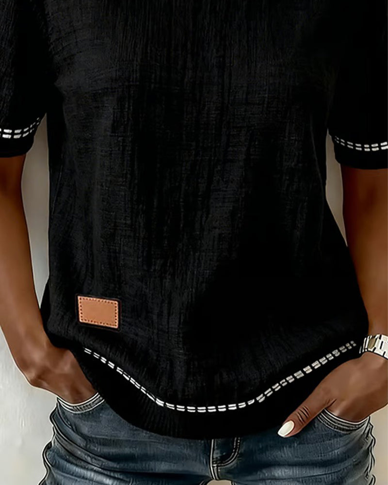 Round Neck Short Sleeve Top