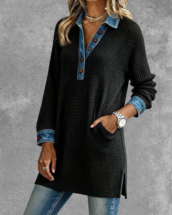 Lapel Contrast Color Panel Top