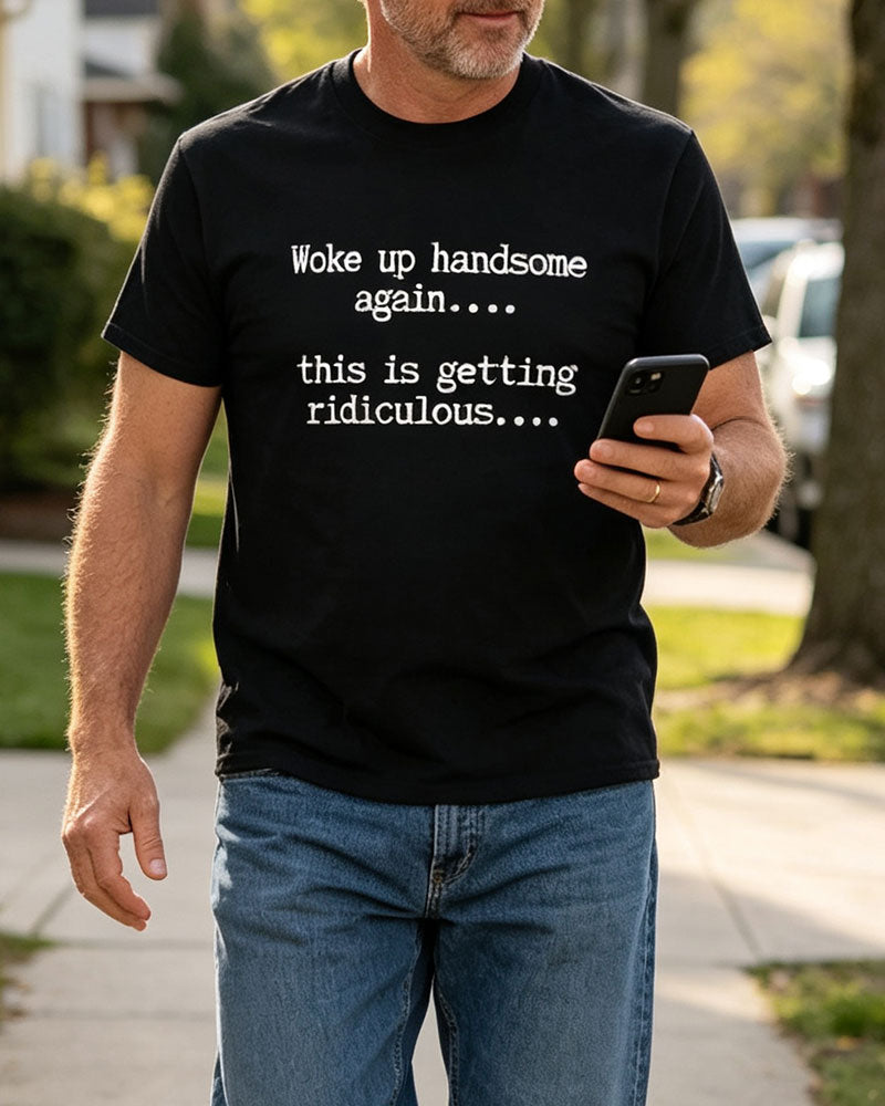 Men's Letter Print Crew Neck T-Shirt