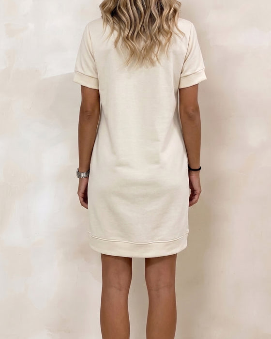 Fashion V-Neck Short-Sleeved Dress