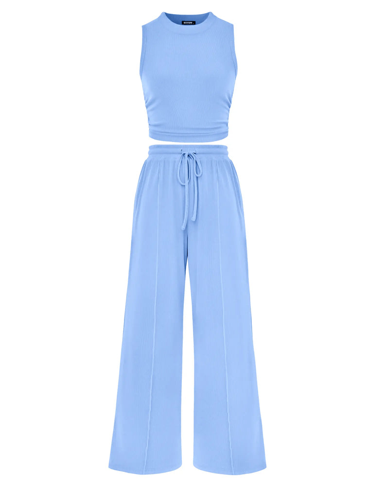 Vest and Elastic-Waist Trousers Set