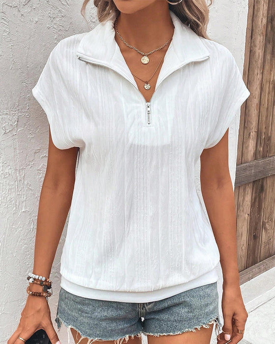 Simple lapel solid color blouse