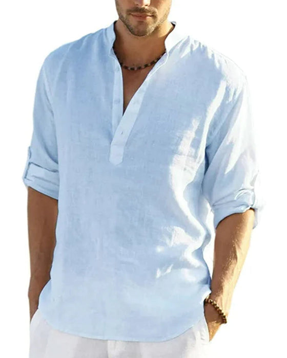 Men's shirt in cotton and linen