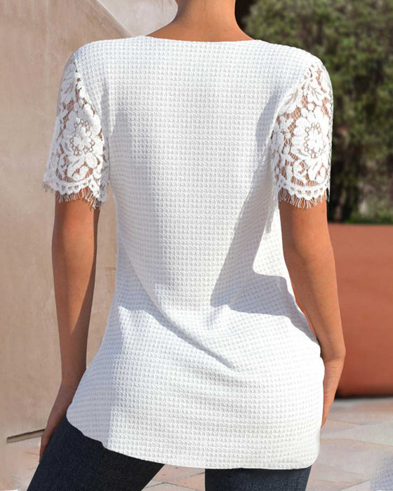 Lace Short Sleeve T-Shirt