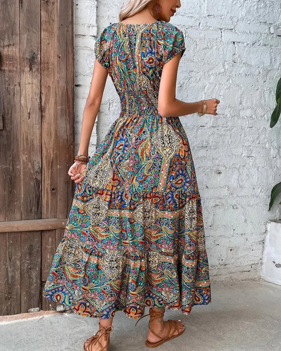Elegant vintage printed dress