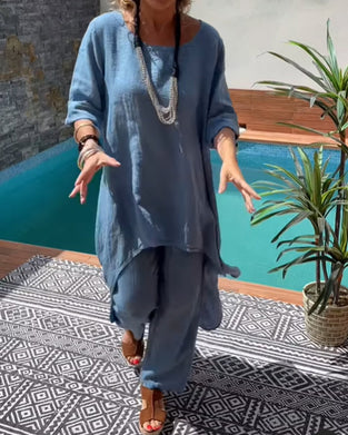 Solid color comfortable two piece set