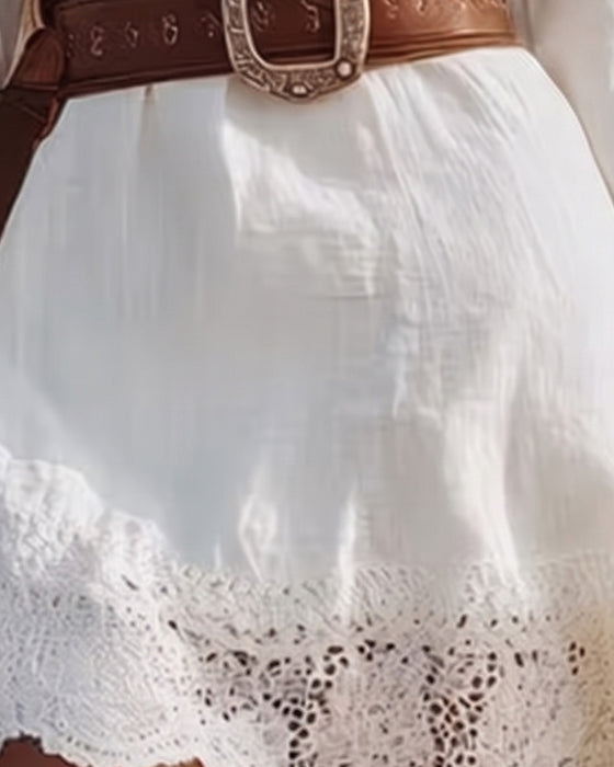 Deep V Lace Resort Dress