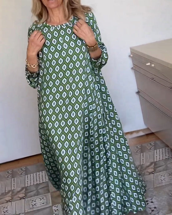 Geometric print casual dress