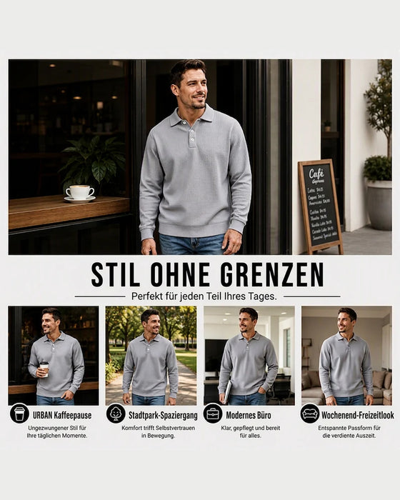 Men's Solid Color Lapel Top
