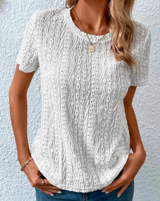 Round neck solid color T-shirt