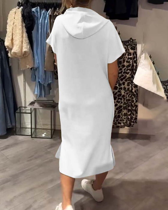 Hooded Casual Drawstring Dress