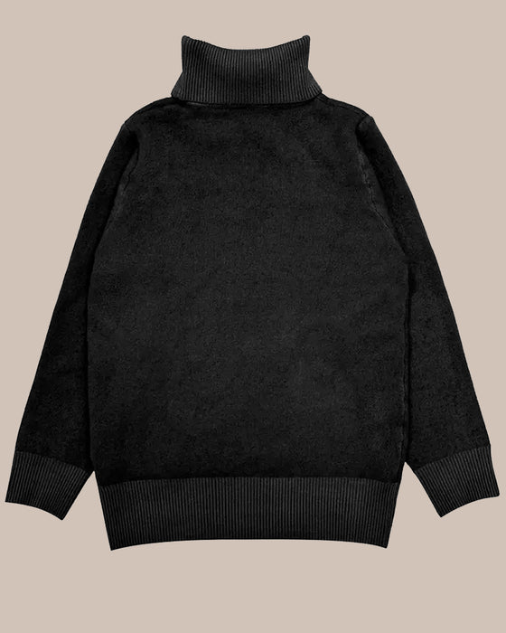 Solid color long sleeve thick pullover sweater