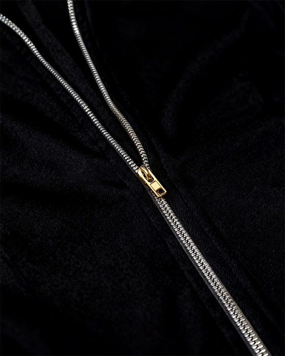 Zippered Collar And Fringed Hem Dress