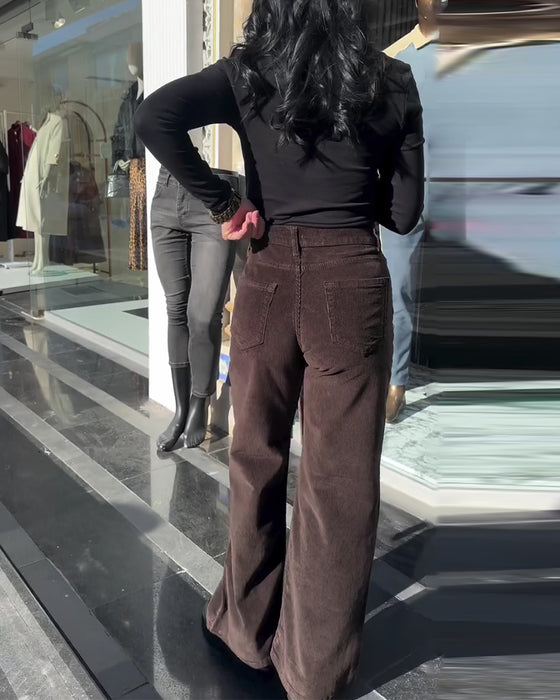 Corduroy Casual Wide Leg Pants